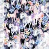 Flower horses (muste / pastelli) digitrikoo 220g