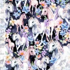 Flower horses (muste / pastelli) digitrikoo 220g