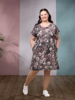 KESÄmekko (Suklaakosmos ruskea / roosa trikoo)