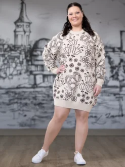 NEULEtunika (Mummola beige / ruskea puuvilla)