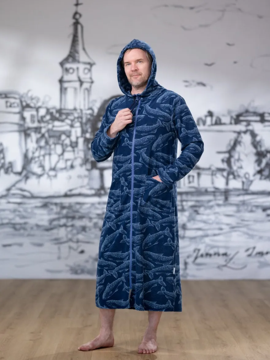 SAUNAtakki miesten (Lohen nappasin sininen joustofrotee)