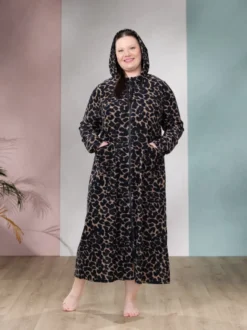 SAUNAtakki pitkä (Kesyttämätön musta / beige joustofrotee)