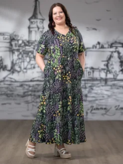 SUVImekko maxi (Yrttipuutarha musta / lila / keltainen trikoo)
